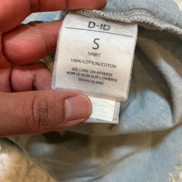 D-ID Denim Island Western Shirt Dress Small Blue New Distressed Pearl Snap Tunic - Picture 6 of 11